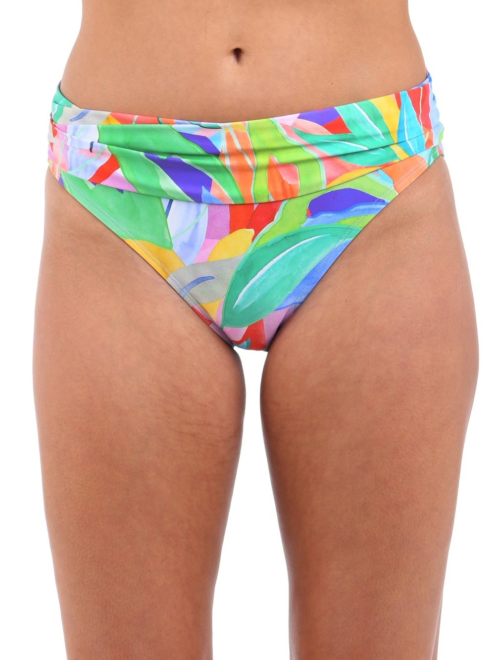 La Blanca Tropi-flage Shirred Band Hipster Bottom
